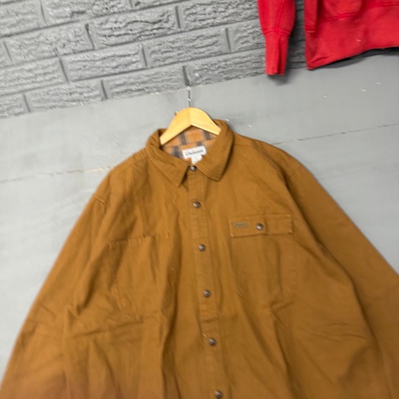 Carhartt Other - Carhartt Mens Flannel Lined Canvas Shirt Jacket Brown Medium Snap Front Workwear